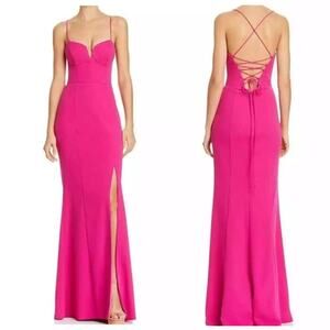 BARIANO Australia Sweetheart Barbie Fuchsia Pink Mermaid Corset Maxi Gown | S